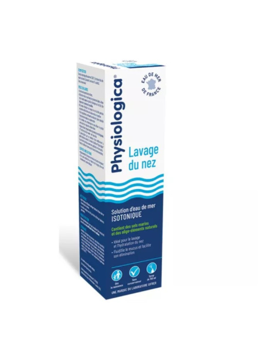 PHYSIOLOGICA LAVAGE DU NEZ SOLUTION D'EAU DE MER ISOTONIQUE SPAY 100ML