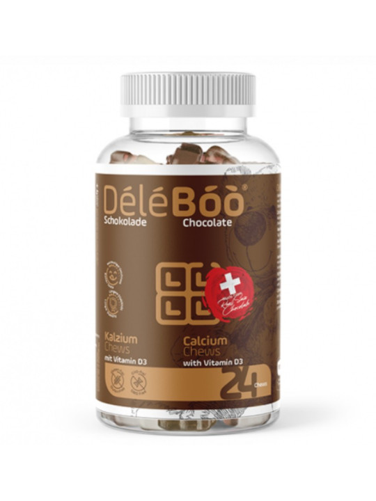 DELEBOO Calcium+Vit D3 chocolate bt/24