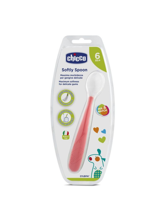 CHICCO CUILLERE silicone 6M+ ROUGE 01-1442