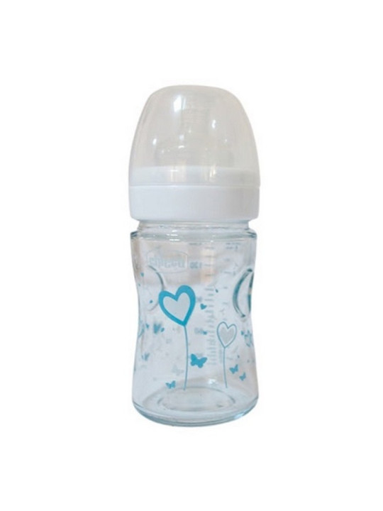 CHICCO BIBERON  EN VERRE BLEU 150 ML REF.207112000