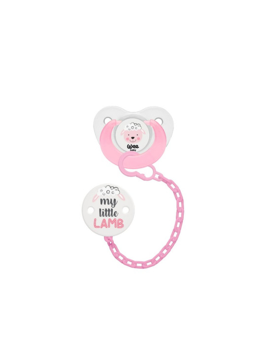Wee Baby  Sucette + chaine (0-6) REF.371 (ORANGE+ROSE)