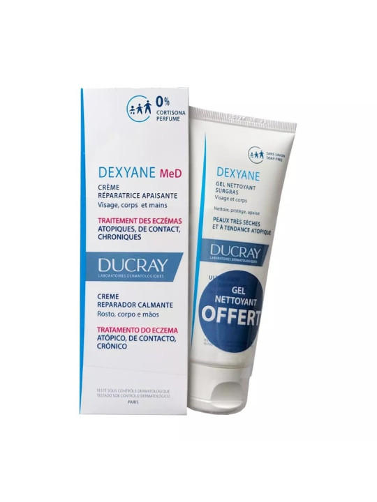 DEXYANE MED CREME REPARATRICE APAISANTE 100ML + DEXYANE GEL NETTOYANT SURGRAS 100ML OFFERT