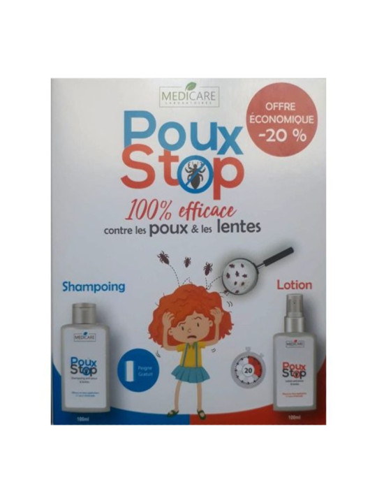 Medicare  POUXSTOP COFFRET SHAMP ANTI-POUX 100ML+LOTION 100ML