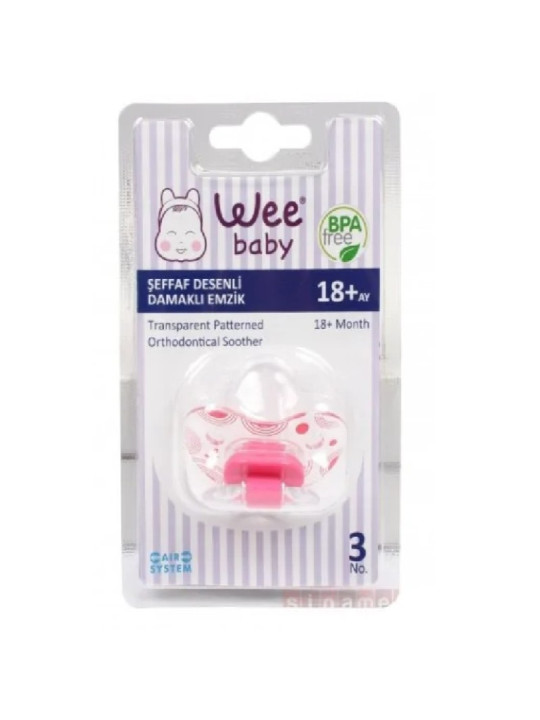 WEE BABY sucette en silicone orthodontique transparante n°3 ref.838