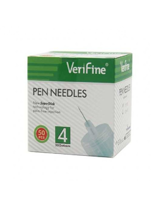 VERIFINE Aiguilles stylos insuline  32G*4MM BT/50