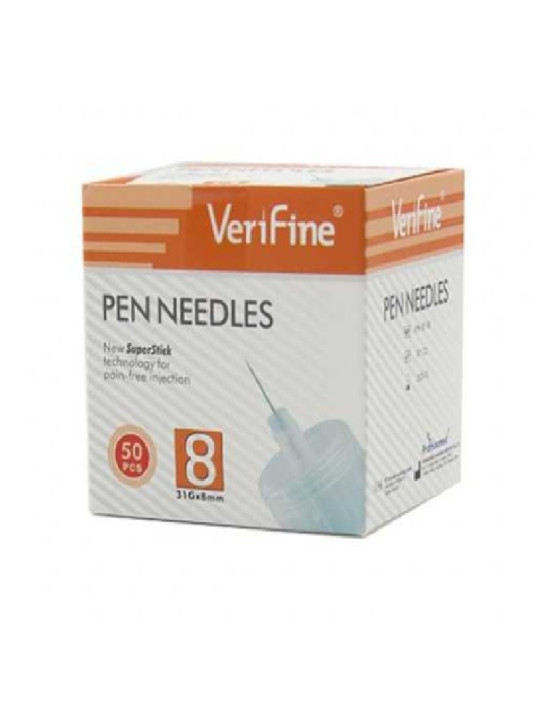 VERIFINE Aiguilles stylos insuline  31G*8MM BT/50