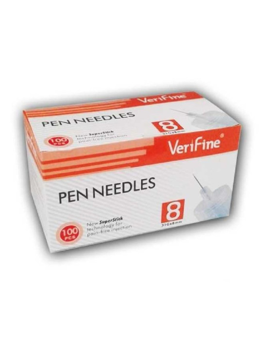 VERIFINE Aiguilles stylos insuline  31G*8MM BT/100