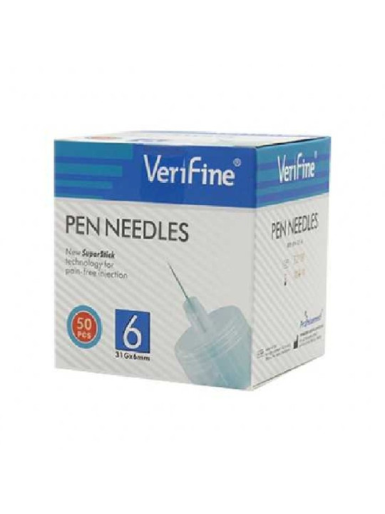 VERIFINE Aiguilles stylos insuline  31G*6MM BT/50