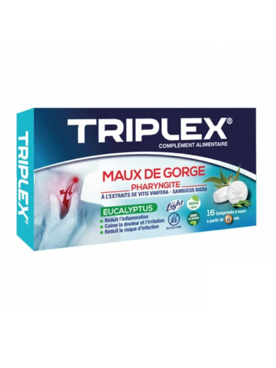 TRIPLEX maux de gorge eucalyptus bt/16