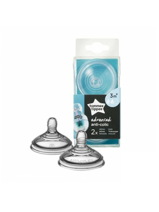 TOMMEE TIPPEE tetine 3m+ debit moyen x2 ref/422581