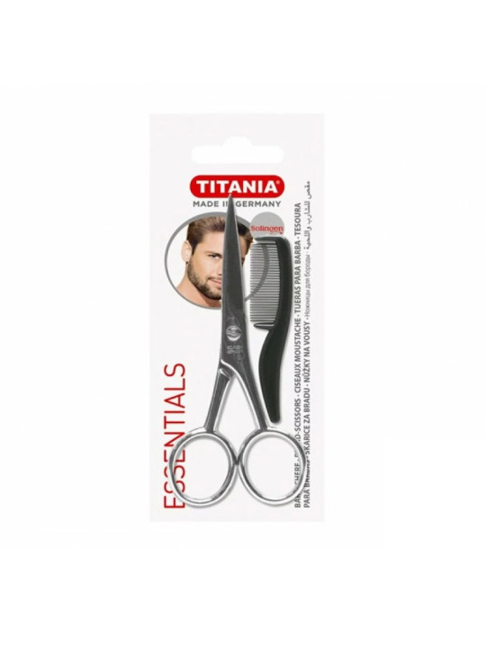 TITANIA Pack Ciseaux Barbe Moustache avec Peigne  1050/9