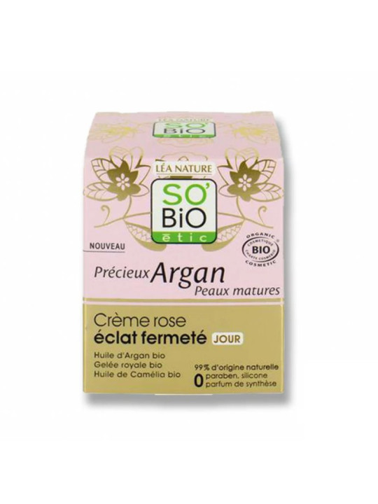 SO'BIO ETIC Precieux Argan Creme Rose Eclat Fermete Jour 50ML