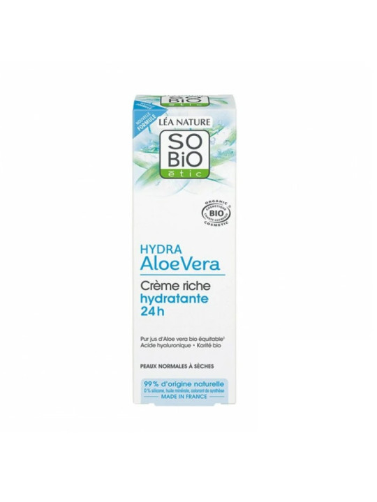 SO'BIO ETIC hydra aloe vera creme riche hydratante 24h 50ml