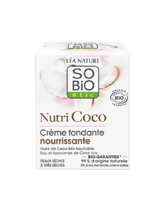 SO'BIO ETIC Crème Fondante Nourrissante  Nutri Coco  50ML