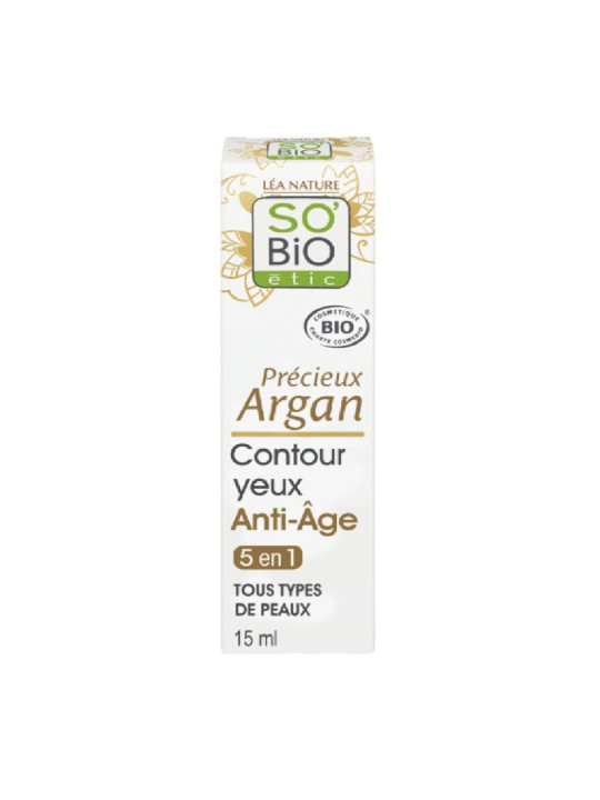 SO'BIO ETIC precieux argan contour yeux et levres anti-age 5 en 1 15ML
