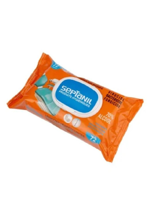 LINGETTE DÉSINFECTANTE SEPTANIL 70% ALC 72PCS