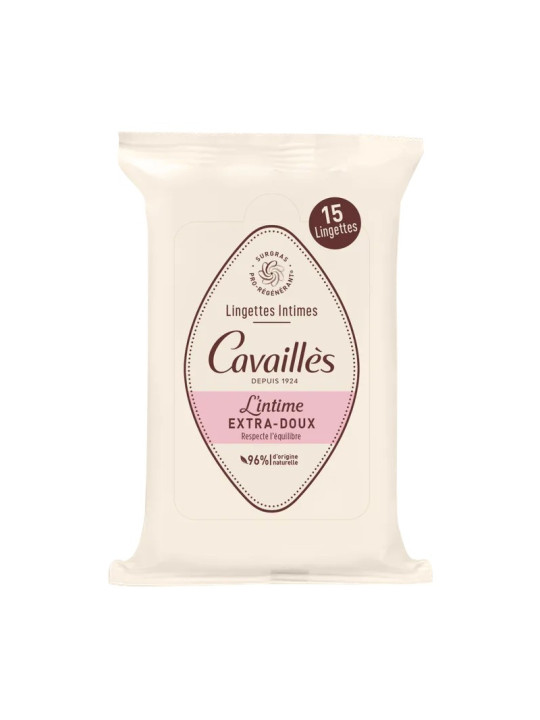 ROGE CAVAILLES hygiene intime extra doux - 15 lingettes