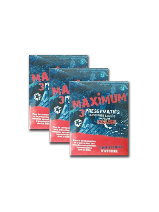 PRESERVATIF MAXIMUM FRAISE B/3