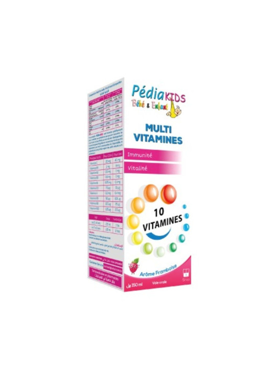 PEDIAKIDS MULTI VITAMINES FRAMBOISE SIROP 150 ML