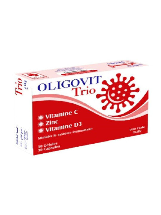 VITAL  oligovit trio Vitamine C Vitamine D Zinc BT/30 gelules