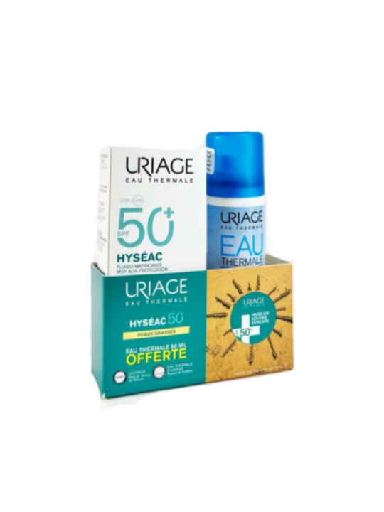 URIAGE hyseac ecran 50+ fluide solaire + 50 ML EAU THERMALE  OFFERTE