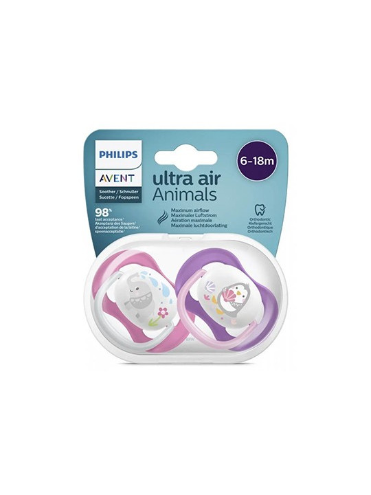 AVENT 2 SUCETTES  ULTRA-AIR 6-18M SCF.080/08