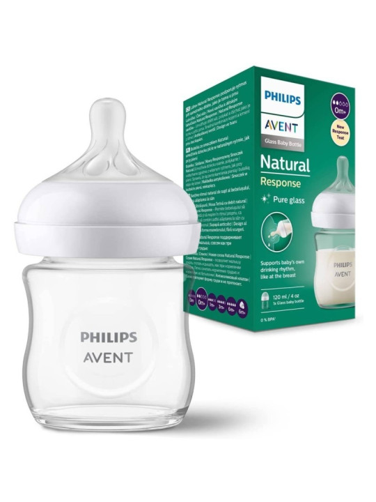 AVENT BIB EN VERRE NATURAL 0M+ 120ML SCF930/01