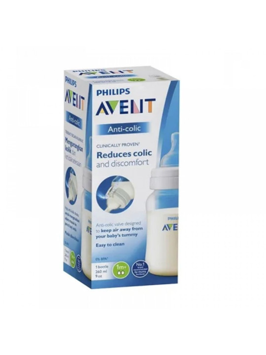 AVENT BIB NATURAL ANTI-COLIC 1M+ 260ML SCF813/61