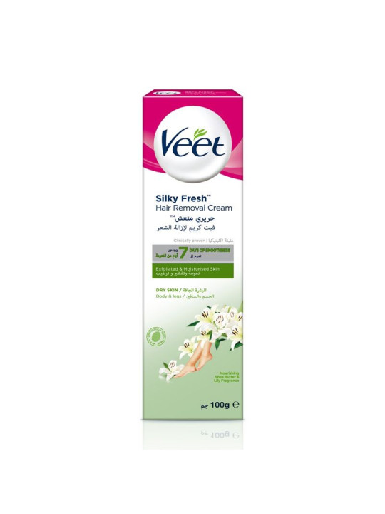 VEET Crème Dépilatoire Peaux Sèches Silk & Fresh 100ML