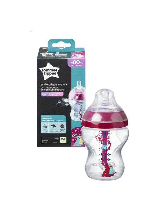 TOMMEE TIPPEE biberon 0m+ rose  260ml ref/42257603