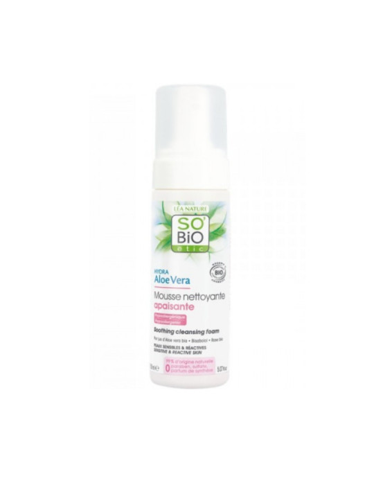 SO'BIO etic hydra aloe vera mousse nettoyante apaisante 150ML