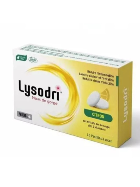 Lysodri maux de gorge 16 Pastilles à sucer Citron