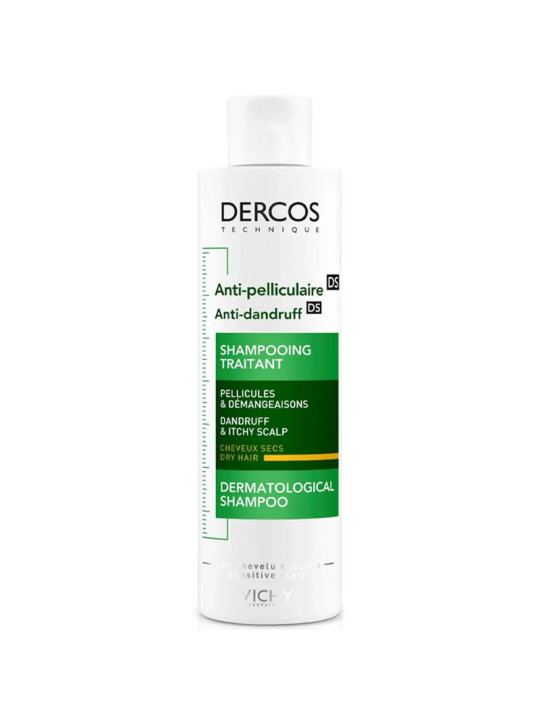 Vichy Dercos Shampoing Traitant Anti-Pelliculaire DS Cheveux Secs 200 ml