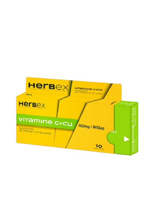 HERBEX vitamine  c c+cu 150mg bt/10 gel