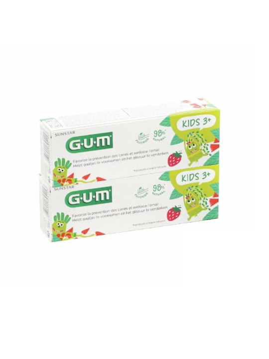 GUM dentifrice duo pack kids  fraise  2*50 ml (3-6 ans) /3000