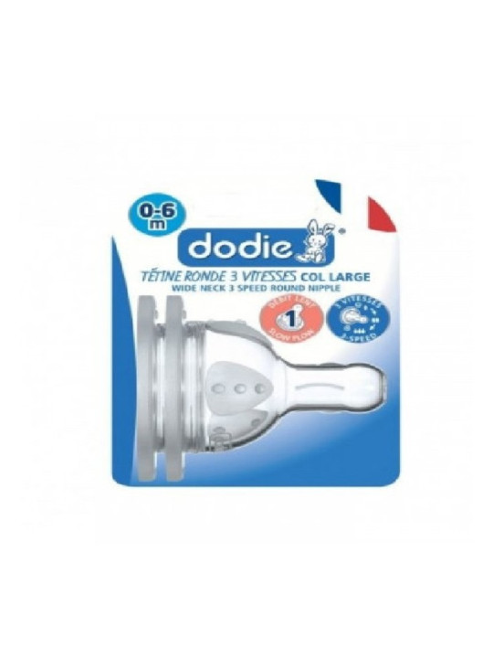DODIE Tetines Initiation+ Rondes 3 Vitesses Col Large 0-6M Debit 1