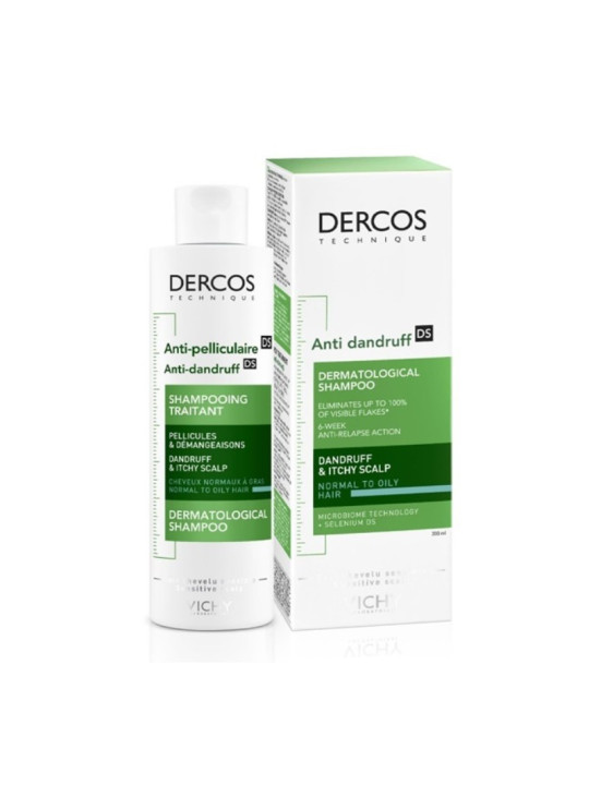 Vichy Dercos Shampoing Traitant Anti-Pelliculaire Cheveux Normaux à Gras 200 ml