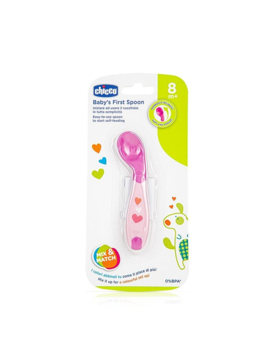 CHICCO CUILLERE SILICONE GIRL 8M+/REF:16100100