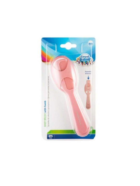 canpol babies brosse et peigne rose ref 56/160