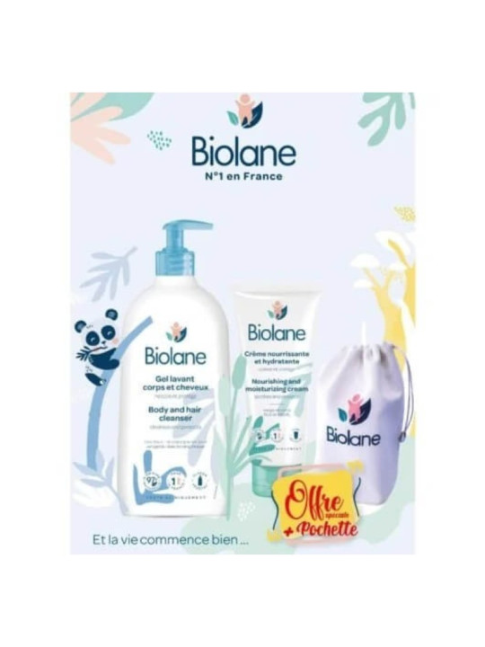 BIOLANE BOURSE GEL LAVANT+CREME 100ml + POCHETTE OFFERT