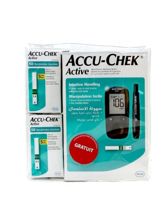ACCUCHEK ACTIVE COFFRET 110 BAND+LECTEUR GRATUIT
