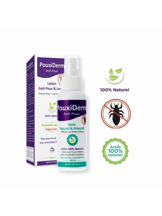 Pouxiderm Spray Repulsif et Preventif Anti-Poux 100ml