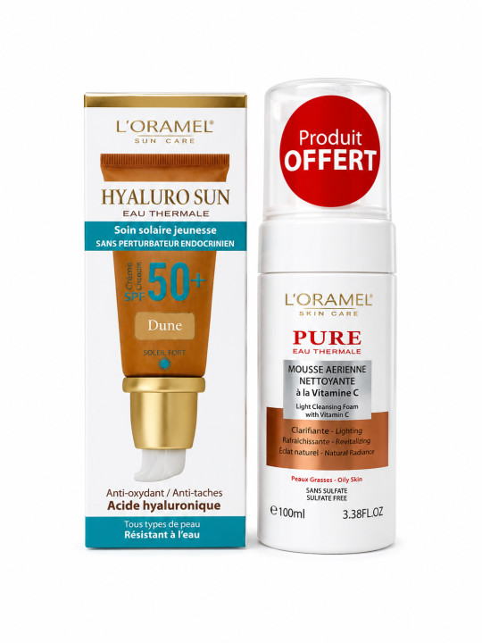 LORAMEL – Pack Solaire Dune avec Mousse Nettoyante Vitamine C Offerte