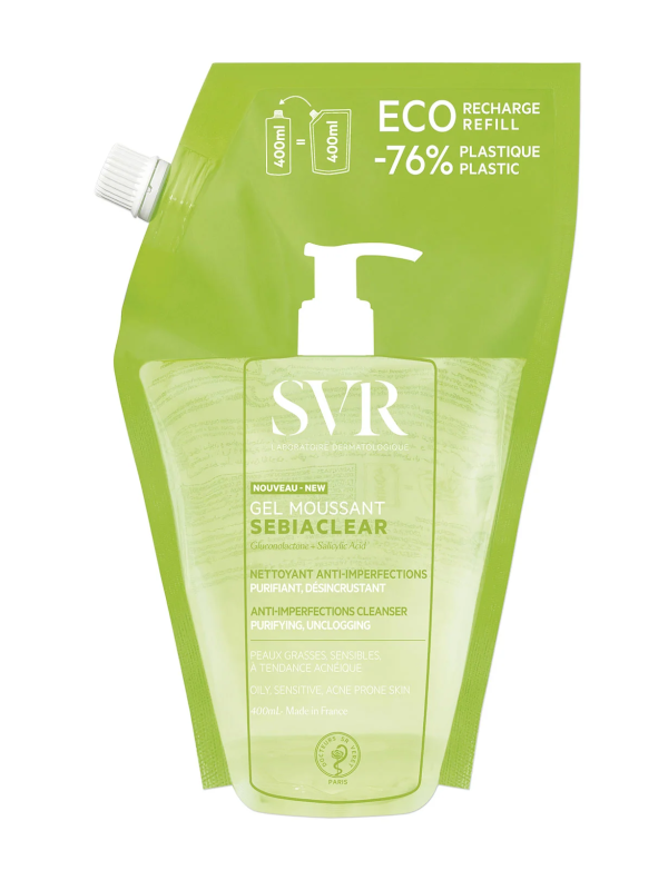 SVR sebiaclear gel moussant 400 ml/recharge