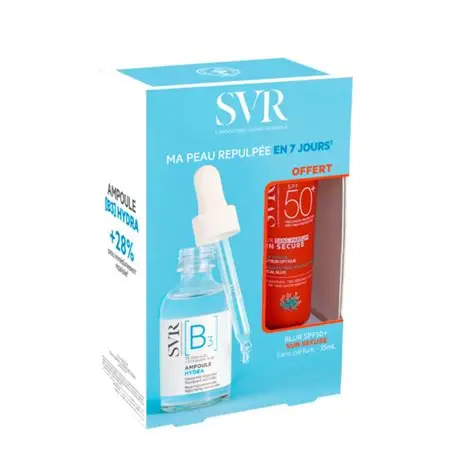 SVR COFFRET [B3] AMPOULE HYDRA 30ML+SUN SECURE BLUR SPF50+ 15ML (OFFERT)