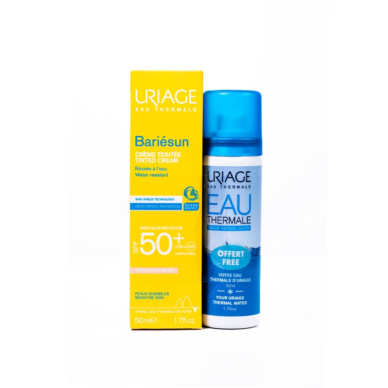 PACK URIAGE BARIESUN CREME TEINTE CLAIRE SPF50 50ML+EAU THERMALE 50ML (OFFERT)