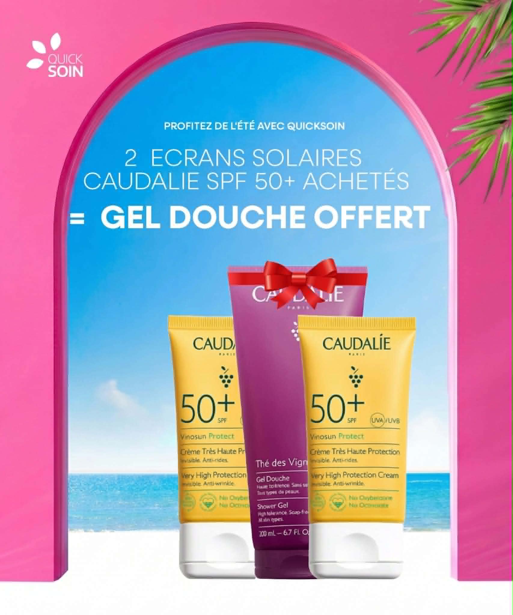 Deux Caudalie Vinosun Protect Crème Haute Protection SPF50+ 50ml & Gel douche Caudalie Gratuit