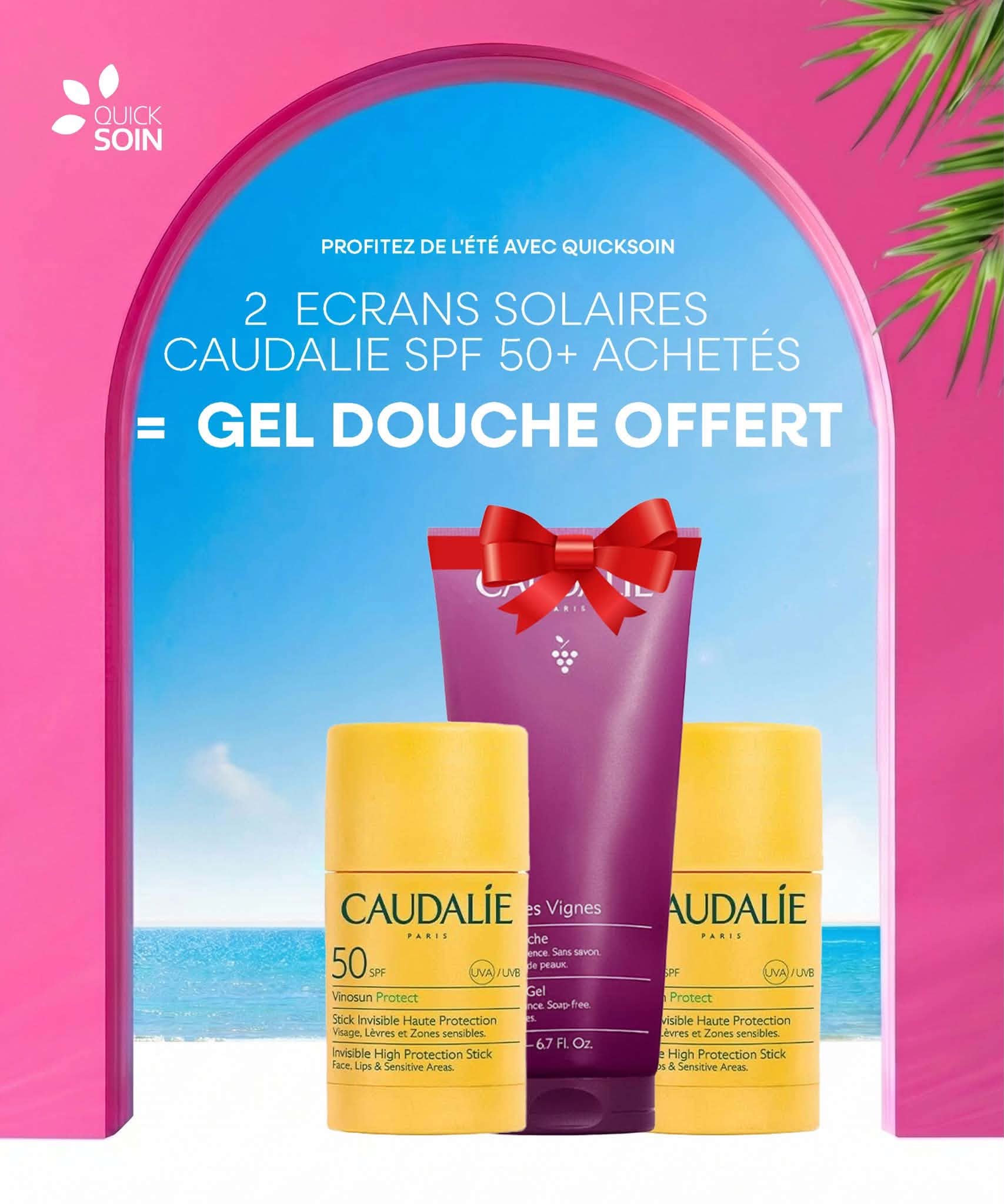 Deux Caudalie Vinosun Protect Stick Invisible Haute Protection SPF50 15g & gel Douche offerte