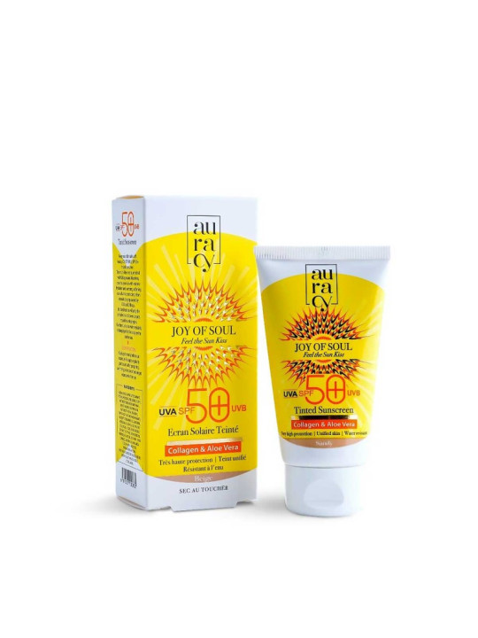 AURACY joy of soul-ecran solaire teinté spf50+ beige 50gr