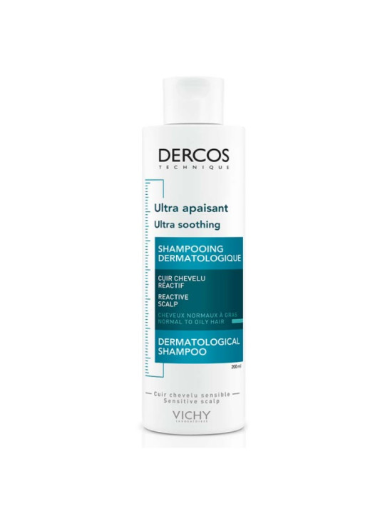 VICHY DERCOS SHAMPOOING ULTRA APAISANT CHEVEUX NORMAUX A GRAS 200ML